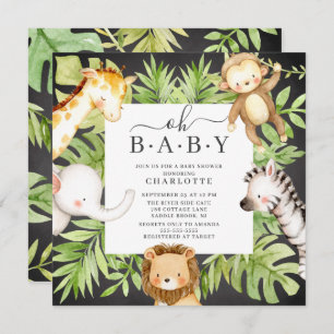 Oh Baby Boy Jungle Baby Shower  Invitation