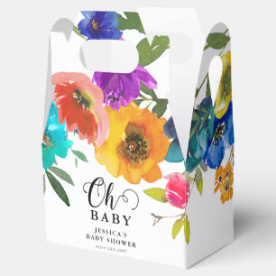 Oh Baby Bright & Bold Florals Baby Shower Favour Box