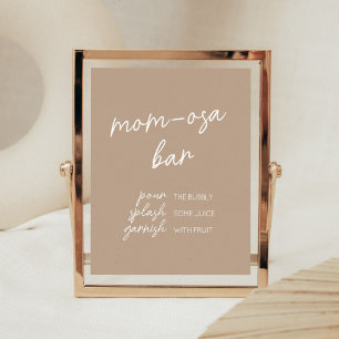 Oh Baby Brown Minimalist Mom Osa Bar  Poster
