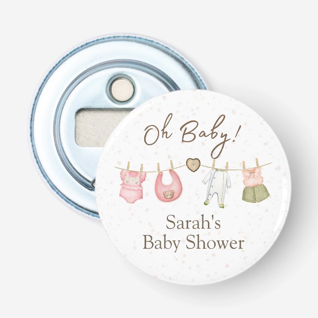 Oh Baby! Button Bottle Opener (Front)