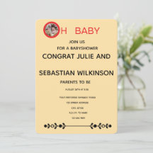 Oh Baby Cat Image Baby Shower Ecru