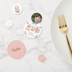 Oh Baby Clothesline Pink Floral Custom Confetti
