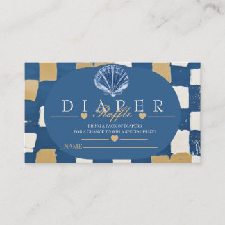 Oh Baby Coastal Seashell Diaper Raffle Enclosure Card