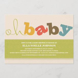 OH BABY!   COLORFUL BABY SHOWER INVITATION
