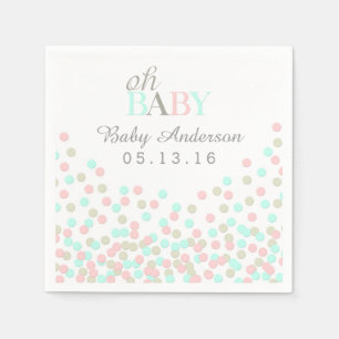Oh Baby Confetti Baby Shower Napkin Pink Blue