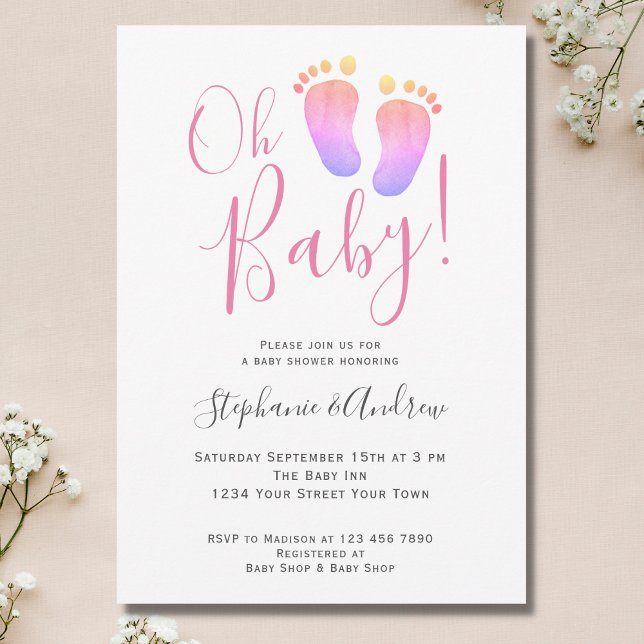 Oh Baby Couples Girl's Baby Shower Invitation (Creator Uploaded)