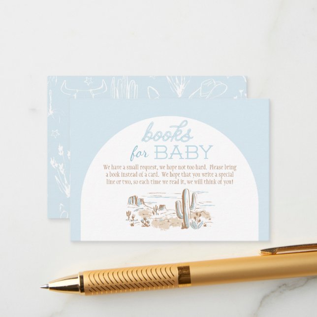 Oh Baby Cowboy Books for Baby Enclosure Card (Front/Back In Situ)