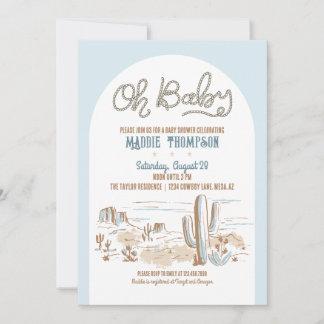 Oh Baby Cowboy Desert Baby Shower Invitation
