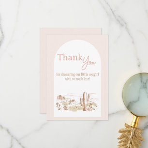 Oh Baby Cowgirl Flat Thank You Card