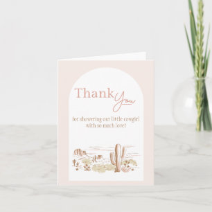Oh Baby Cowgirl Folded Thank You Card