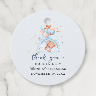 Oh Baby Cute Bear Birth Announcement Favour Tags