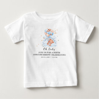 Oh Baby Cute Bear Birth Announcement T-Shirt