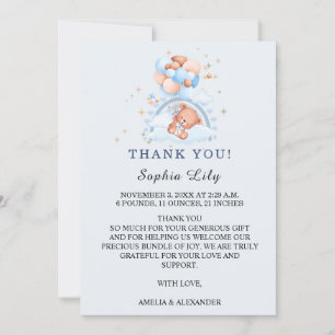 Oh Baby Cute Bear Birth Announcement Thank You Cad