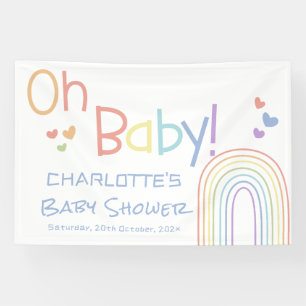 Oh Baby! Cute Colourful Rainbow Baby Shower Banner