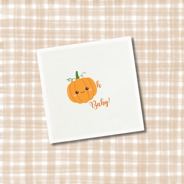 Oh Baby Cute Pumpkin Fall Shower Napkin (Creator Uploaded)