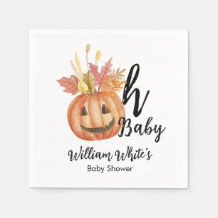Oh Baby! Cute Pumpkin Halloween Fall Baby Shower Napkin
