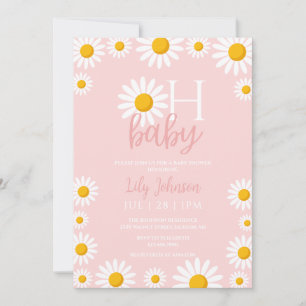 Oh Baby Daisy Pink Baby Shower  Invitation