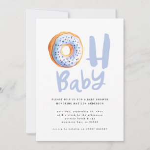 Oh baby doughnut baby shower announcement