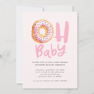 Oh baby doughnut baby shower announcement
