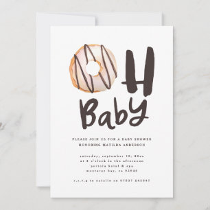 Oh baby doughnut baby shower announcement