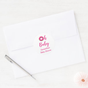 Oh Baby Doughnut Baby Shower Classic Round Sticker