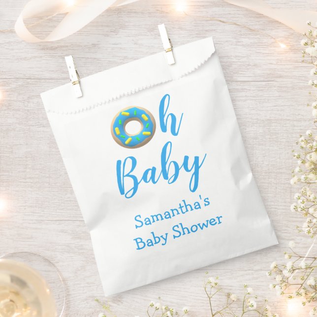 Oh Baby Doughnut Baby Shower Favour Bag (Clipped)