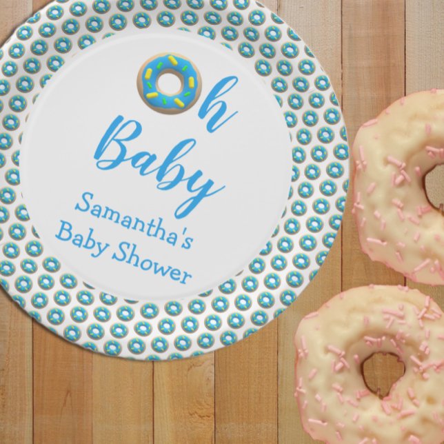 Oh Baby Doughnut Baby Shower Paper Plate (Creator Uploaded)