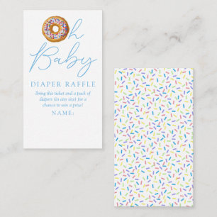 Oh Baby Doughnut Sprinkle Baby Shower Diaper Raffl Enclosure Card