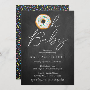 Oh Baby Doughnut Sprinkle Baby Shower Invitation