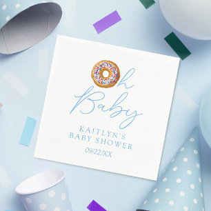 Oh Baby Doughnut Sprinkle Boys Baby Shower Napkin