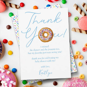 Oh Baby Doughnut Sprinkle Boys Baby Shower Thank You Card