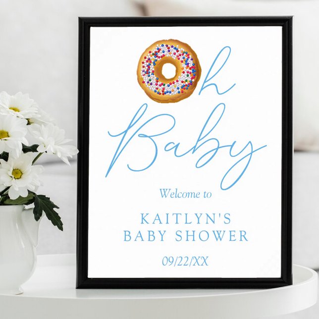 Oh Baby Doughnut Sprinkle Boys Baby Shower Welcome Poster (Creator Uploaded)