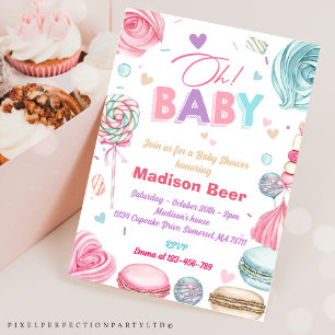 Oh Baby! Doughnut Sprinkle Girls Baby Shower  Invitation