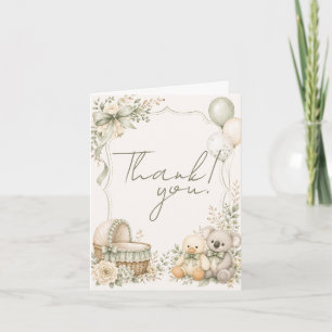Oh Baby Duck and Koala Baby Shower Thank You Card