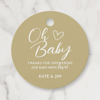 Oh Baby Earth Tone Baby Shower Thank You Message Favour Tags