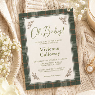 Oh Baby Elegant Timeless Autumn Baby Shower Invitation