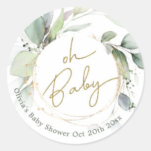 Oh Baby Eucalyptus Baby Shower Stickers