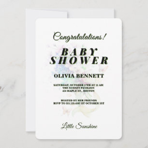 Oh Baby Eucalyptus Greenery Baby Shower  Invitation