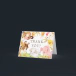 Oh Baby Farm Animals Baby Shower Thank You Card<br><div class="desc">Adorable Oh Baby Farm Animals design featuring the sweetest cow,  horse,  pig,  chicken,  baby chick & sheep.  Visit our shop to view our entire collection in this design</div>