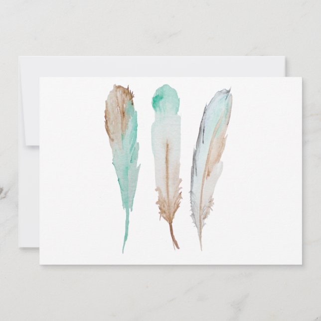 Oh Baby Feather Baby Shower Invitation (Back)