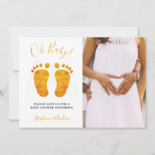 Oh Baby Feet Photo Couple's Baby Shower  Invitation