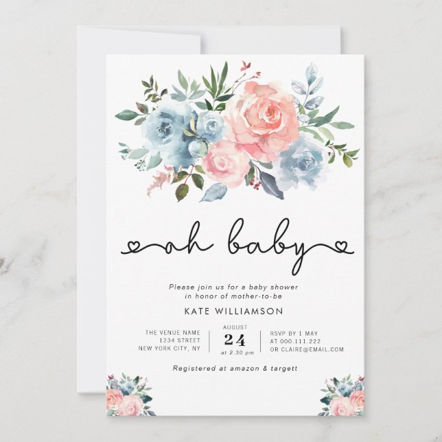 OH BABY | gender neutral baby shower Invitation (Front)