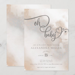 Oh Baby   Gender Neutral Baby Shower  Invitation