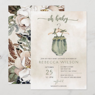 Oh Baby Gender Neutral Boho Baby Shower Invitation