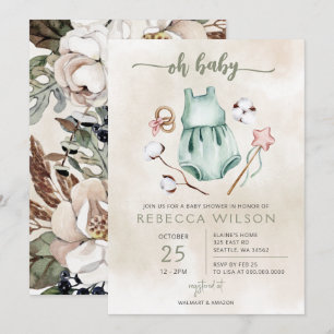 Oh Baby Gender Neutral Boho Baby Shower Invitation