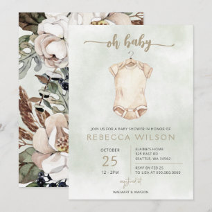Oh Baby Gender Neutral Boho Baby Shower Invitation