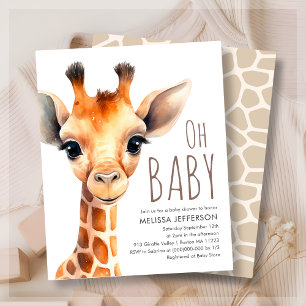 Oh Baby Giraffe Baby Shower Budget Invitation