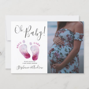 Oh Baby Girl Baby Shower Photo Invitation