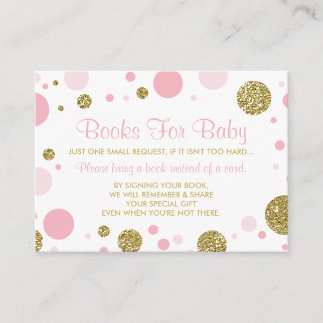 Oh Baby Girl, Bring A Book Card, Faux Glitter Enclosure Card (Front)