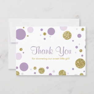 Oh Baby Girl, Thank You Card, Faux Glitter Card